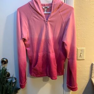 Pink ombré full zip hoodie size L 100% cotton